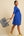 Umstandskleid aus Baumwolle mit Knotendetail – Royalblau