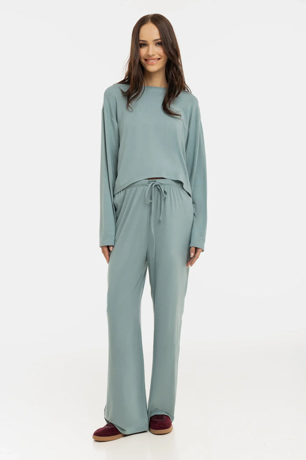 Cropped Umstandstop aus weichem Tencel™ Modal – Salbeigrün