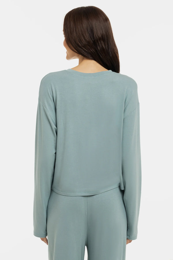 Cropped Umstandstop aus weichem Tencel™ Modal – Salbeigrün