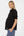 Zwarte katoenen zwangerschaps- en voedingsblouse met pofmouwen
