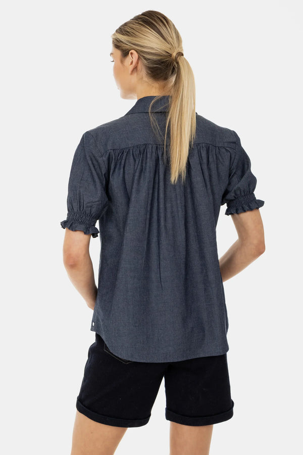 Umstandsshorts aus Denim mit umgeschlagenem Saum