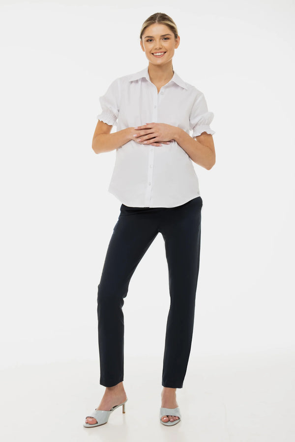 Taillierte Umstandshose mit elastischem Bund – Dunkelblau