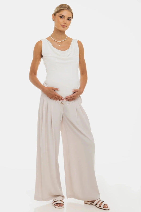 Elegante Umstandshose aus Crêpe Georgette mit feinen Falten