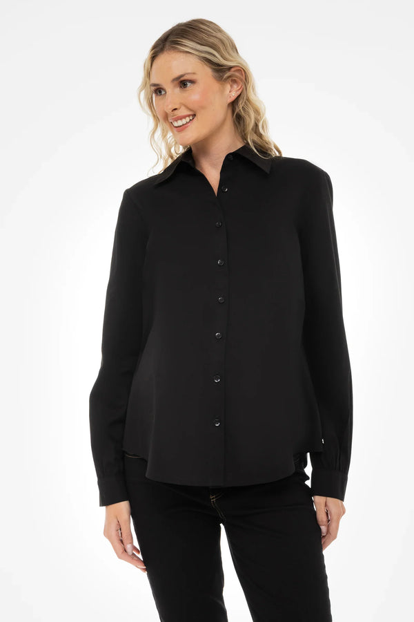 Essential Umstands- und Stillhemd aus Baumwolle – Schwarz