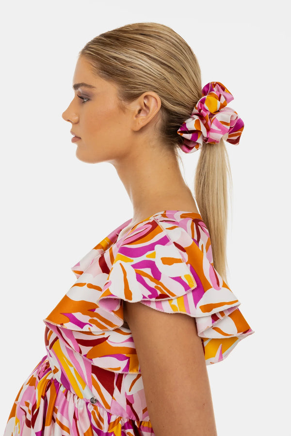 Luftiges Umstands- und Stillkleid aus Satin mit Print