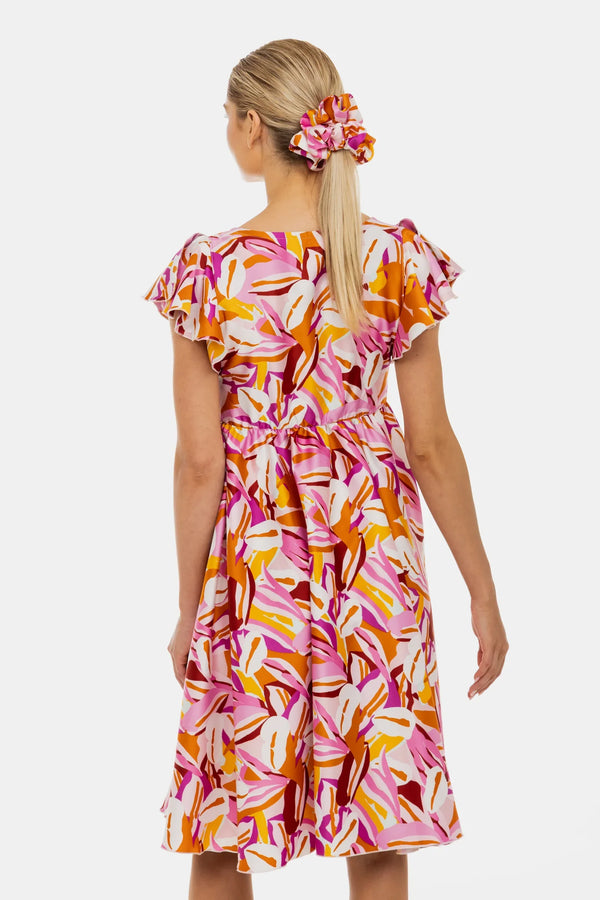 Luftiges Umstands- und Stillkleid aus Satin mit Print