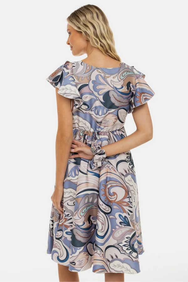 Luftiges Satiniertes Umstands- und Stillkleid mit Print