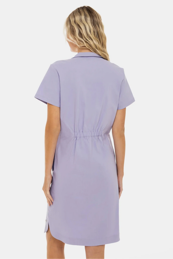 Umstands- und Still-Hemdblusenkleid mit Knopfleiste – Lila