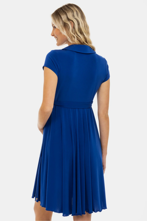 Umstands- und Stillkleid mit Wickel-Top – Königsblau