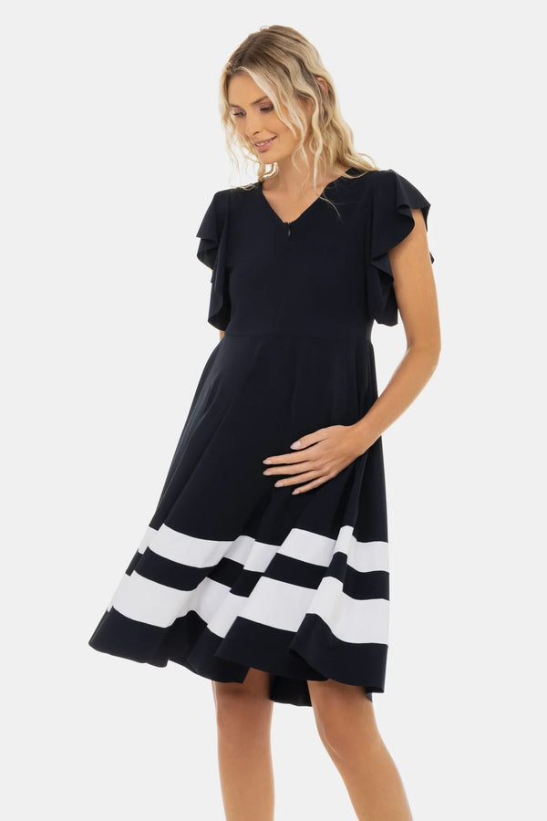 Luftiges Umstands- und Stillkleid mit Streifen