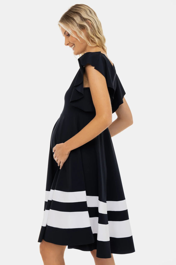 Luftiges Umstands- und Stillkleid mit Streifen