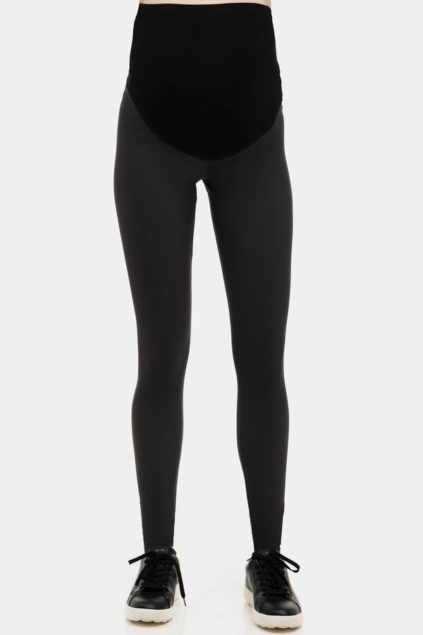 Umstands-Leggings aus Jersey mit gebürsteter Innenseite – Grau