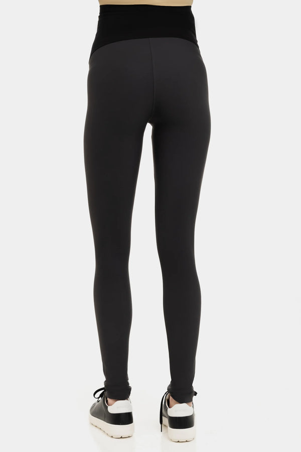 Umstands-Leggings aus Jersey mit gebürsteter Innenseite – Grau