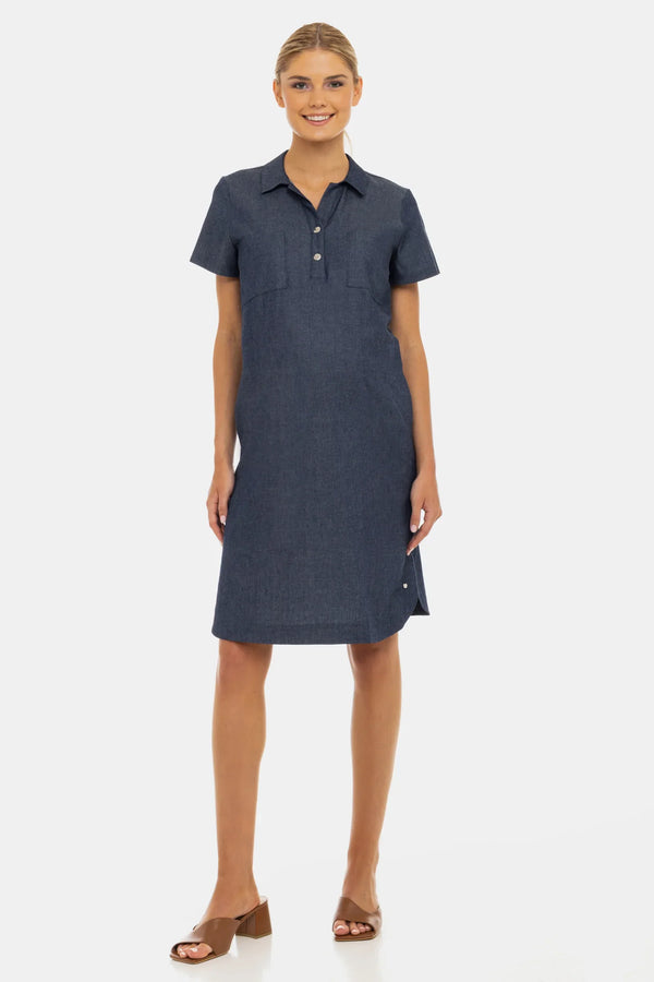 Umstands- und Still-Hemdblusenkleid aus Denim