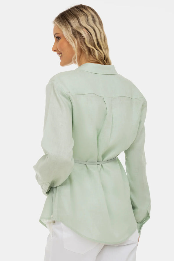Leinen-Umstands- und Stillbluse – Hellmint