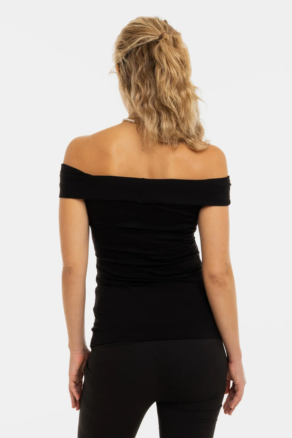 Elegante Umstandsbluse mit Knotendetail - Schwarz