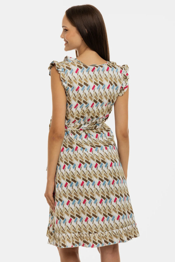 Satiniertes Umstands- & Stillkleid mit Volants