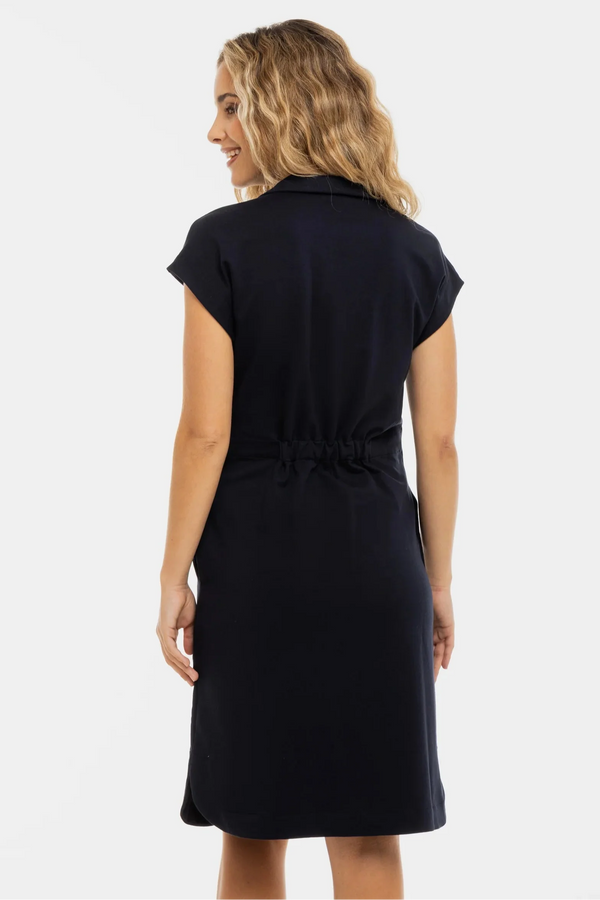 Umstands- und Stillkleid aus Travelstoff – Dunkelblau