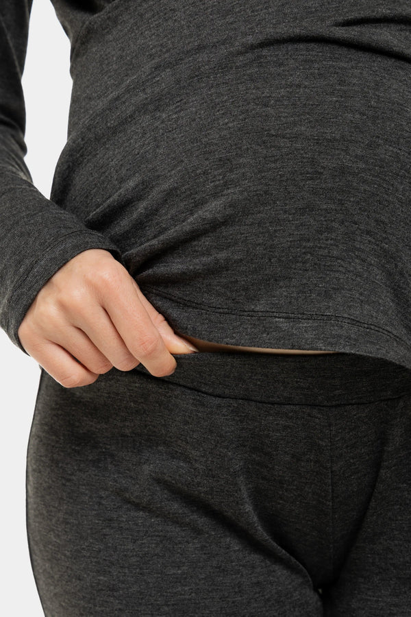 Dunkelgrauer Umstands- und Stillpyjama