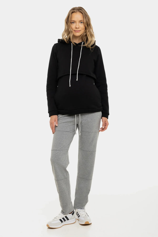 Lässige Umstandshose unter dem Bauch – Grau