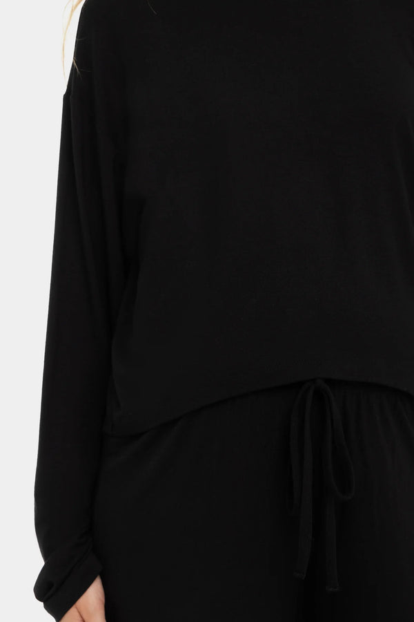 Cropped Umstandstop aus weichem Tencel™ Modal - Schwarz