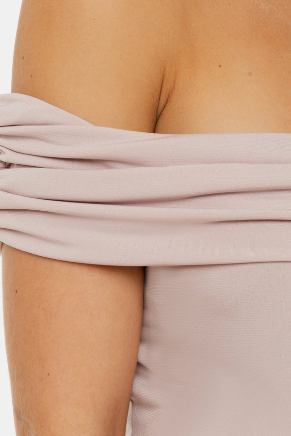 Elegante Umstandsbluse mit Off-Shoulder – Rosé