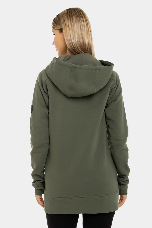 3-in-1 Umstands- und Tragehoodie – Khaki