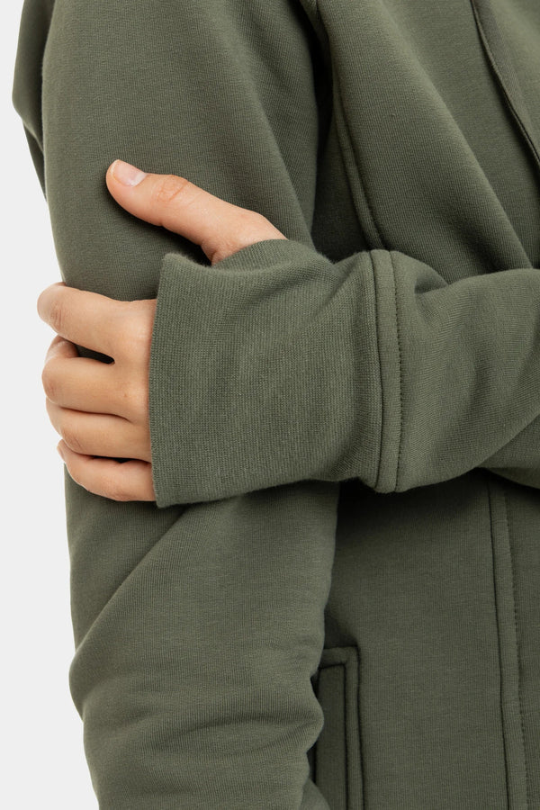 3-in-1 Umstands- und Tragehoodie – Khaki