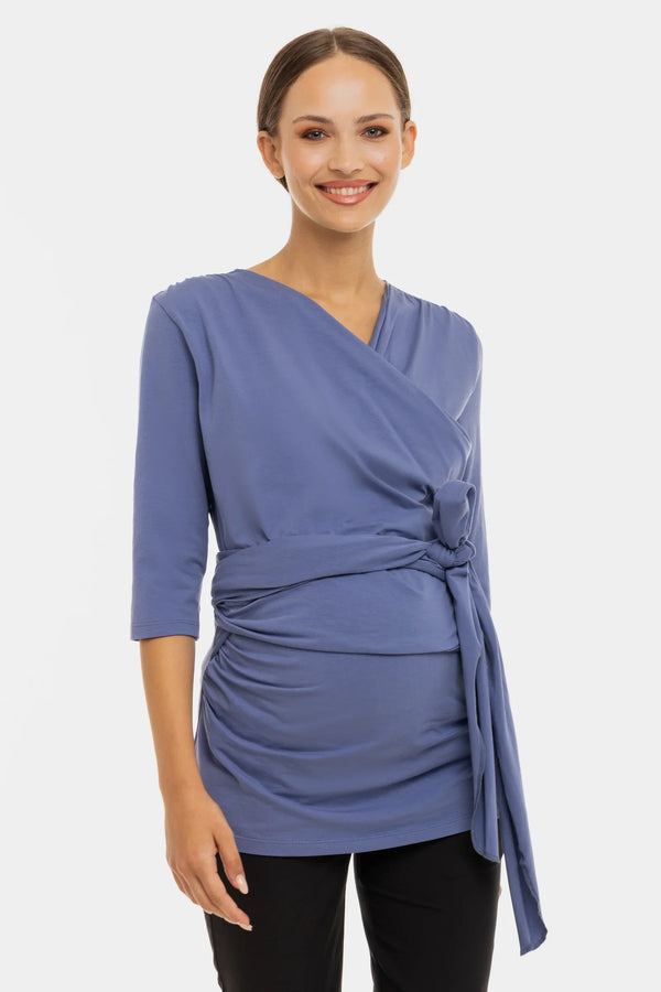 Bluse für Haut-auf-Haut-Kontakt – Puderblau