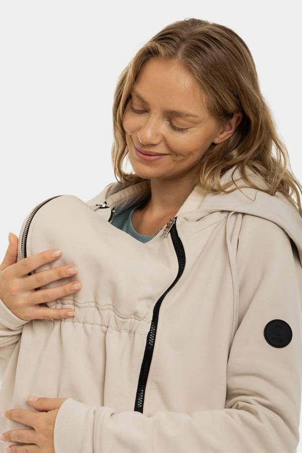 3-in-1 Umstands- und Tragehoodie – Beige