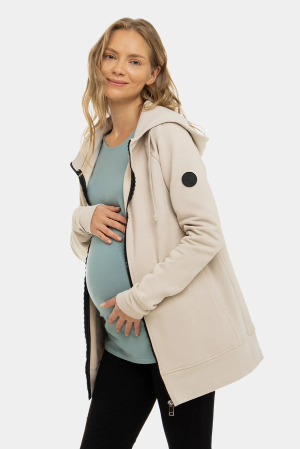 Umstandsbluse mit gerafften Seitennähten – aus Modal – Salbeigrün