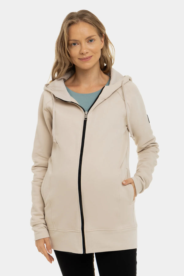 3-in-1 Umstands- und Tragehoodie – Beige