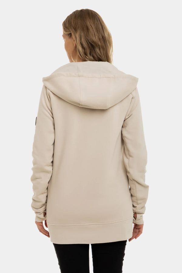 3-in-1 Umstands- und Tragehoodie – Beige
