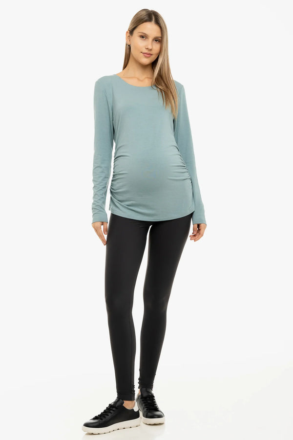 Umstands-Leggings aus Jersey mit gebürsteter Innenseite – Grau