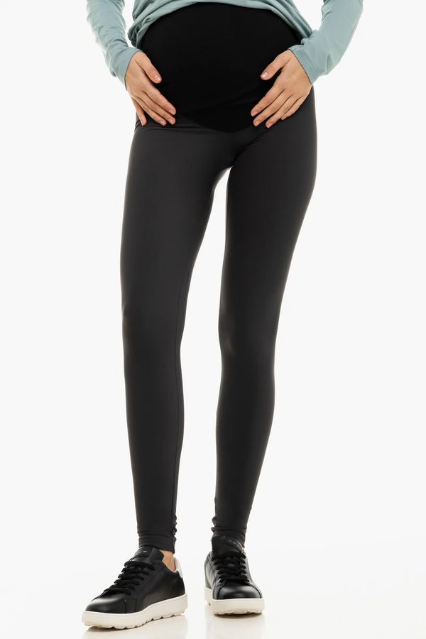 Umstands-Leggings aus Jersey mit gebürsteter Innenseite – Grau