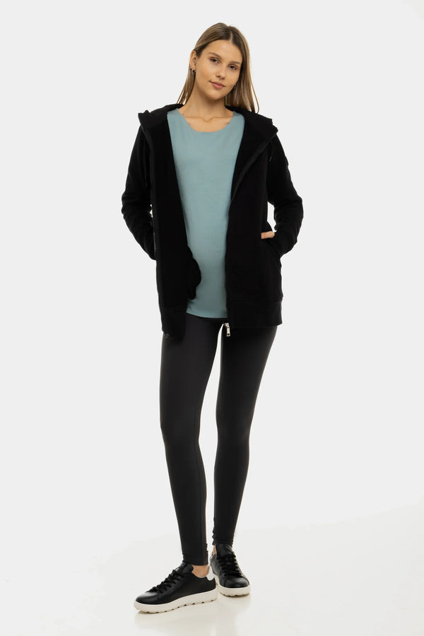 3-in-1 Umstands- und Tragehoodie – Schwarz