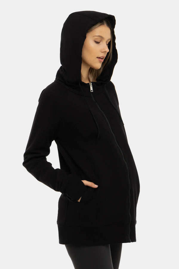 3-in-1 Umstands- und Tragehoodie – Schwarz