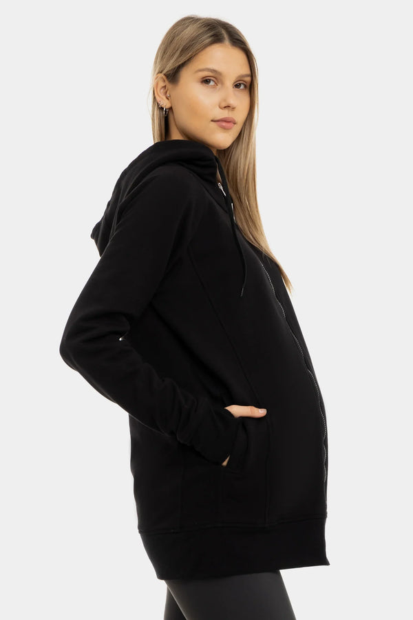 3-in-1 Umstands- und Tragehoodie – Schwarz