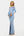 Langes elegantes Umstandskleid mit Off-Shoulder – Babyblau