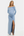 Langes elegantes Umstandskleid mit Off-Shoulder – Babyblau