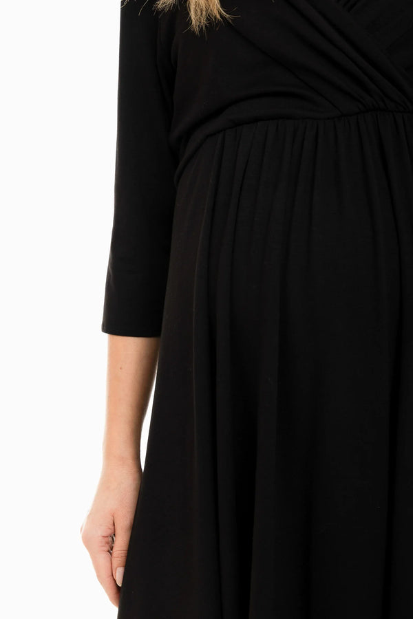 Elegantes Umstands- & Stillkleid – Schwarz