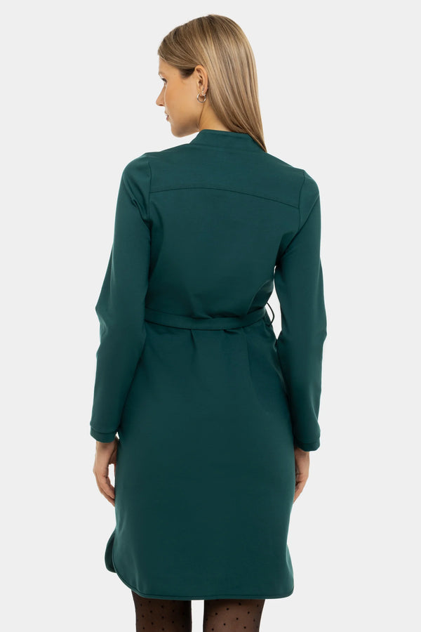 Umstands- und Stillkleid aus Premium Ponte di Roma – Smaragdgrün