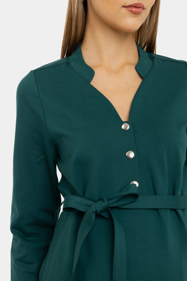 Umstands- und Stillkleid aus Premium Ponte di Roma – Smaragdgrün