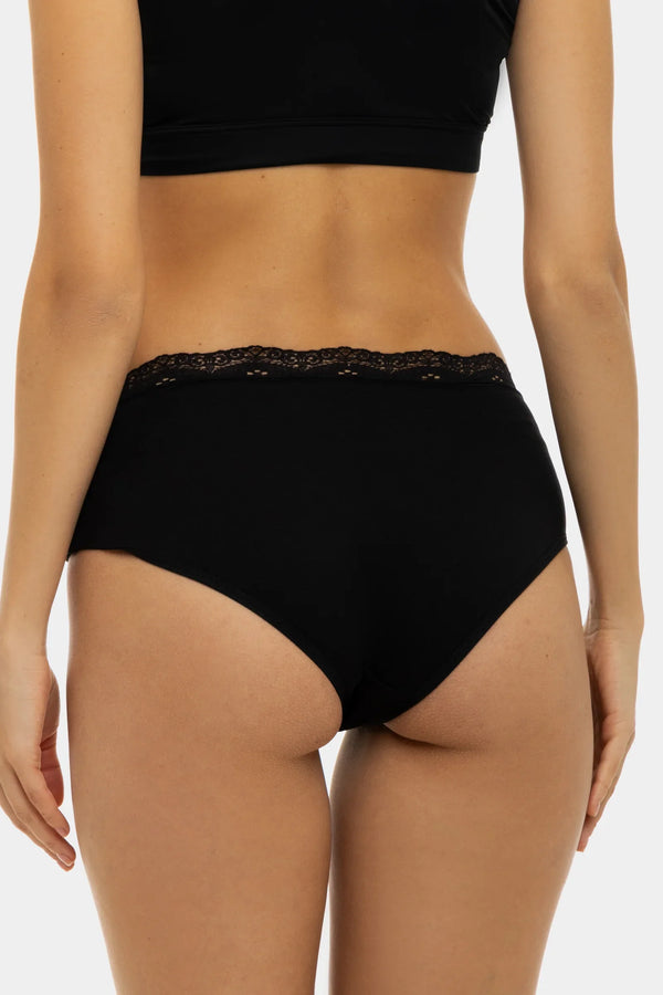 Umstandsstring aus Baumwolle mit Spitzenbund