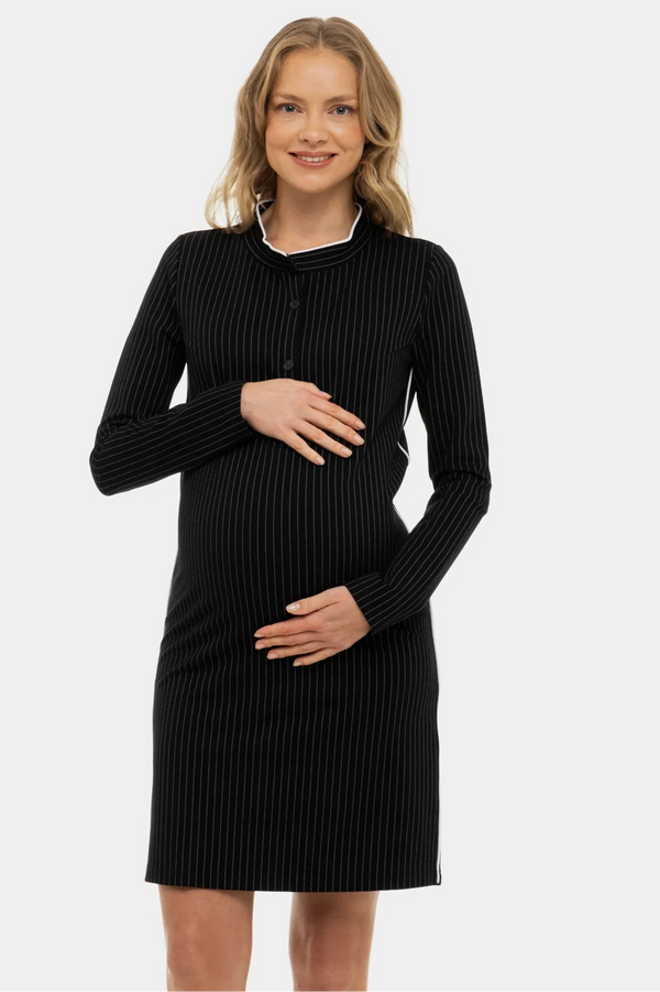 Ponte Umstands- und Stillkleid – Schwarze Streifen