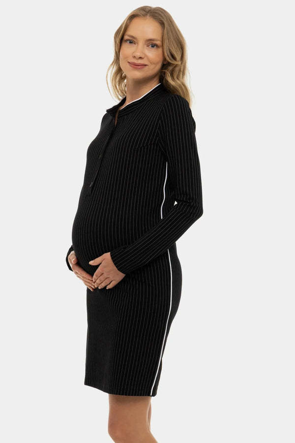 Ponte Umstands- und Stillkleid – Schwarze Streifen