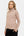 Beiger gerippter Umstands- und Stillpullover mit Rollkragen