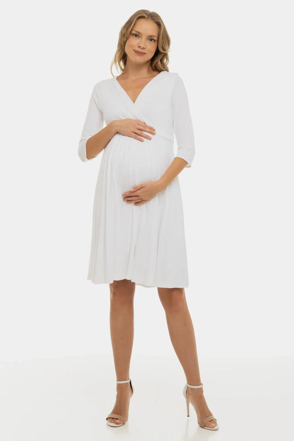 Elegantes Umstands- & Stillkleid – Weiß
