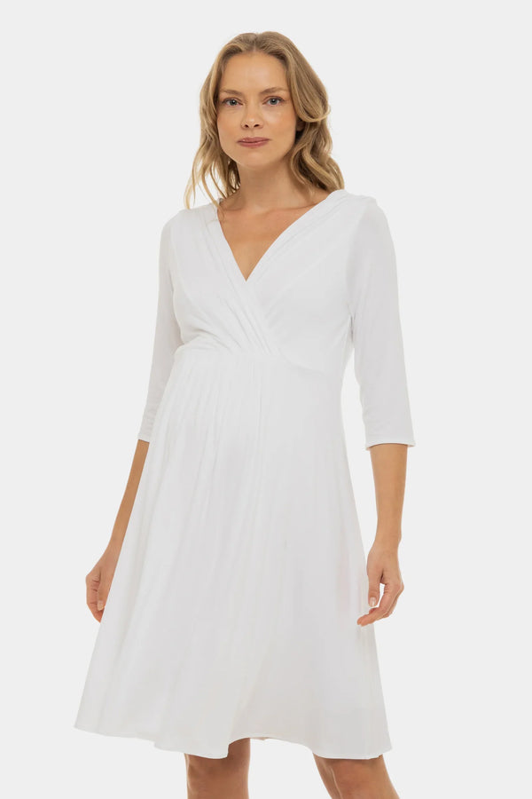 Elegantes Umstands- & Stillkleid – Weiß