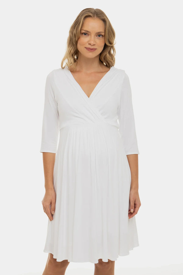 Elegantes Umstands- & Stillkleid – Weiß